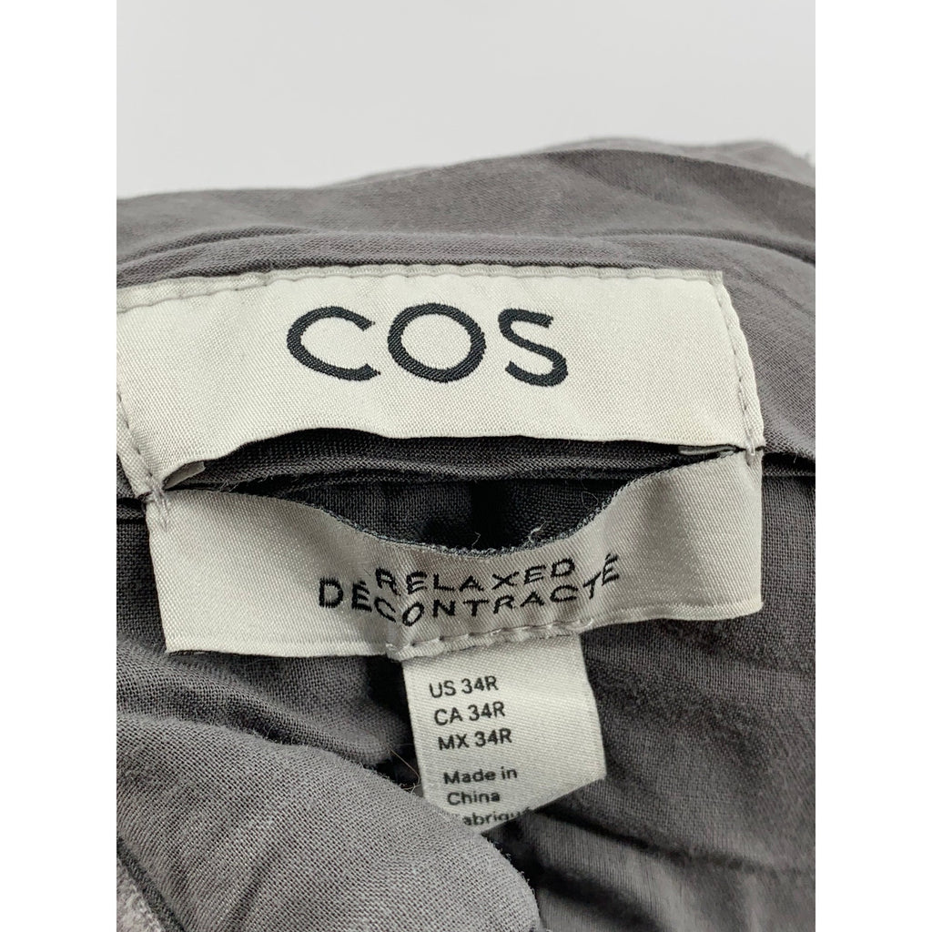 COS Men's Gray Corduroy Relaxed Fit Straight-Leg Casual Pant SZ 34R