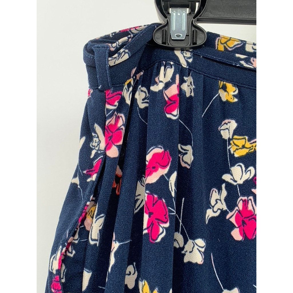 TERRA & SKY Women's Plus Navy Floral A-Line Maxi Skirt SZ 0X