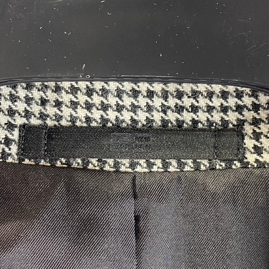 UNIQLO Women's Dark Grey Houndstooth Double Breasted Notch Lapel Blazer SZ XL