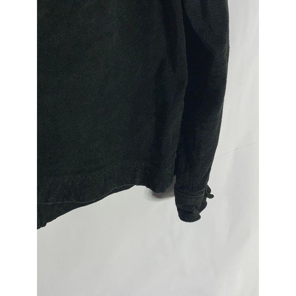 FOREVER 21 Women's Black Pigskin Leather Button-Up Jacket SZ M