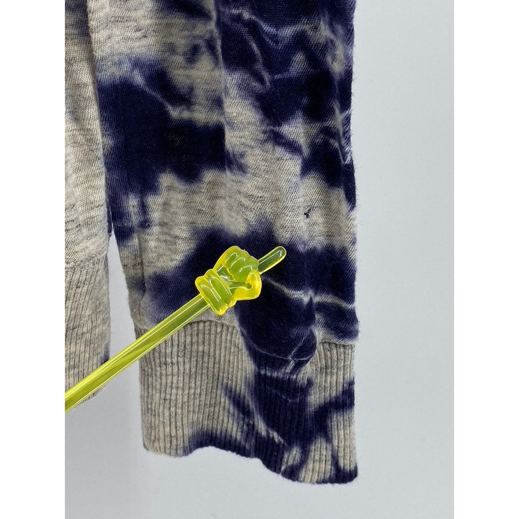 SPLENDID Women’s Blue-Gray Tie-Dye Crewneck Long Sleeve Sweater SZ XS