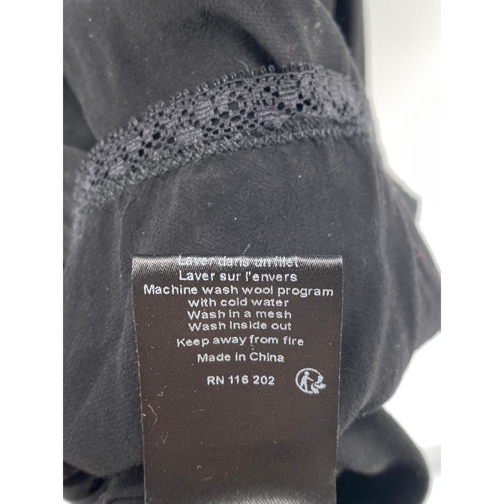 ZADIG  & VOLTAIRE Women's Black Ruffle-Trim Long Sleeve Prairie Knee Dress SZ XS