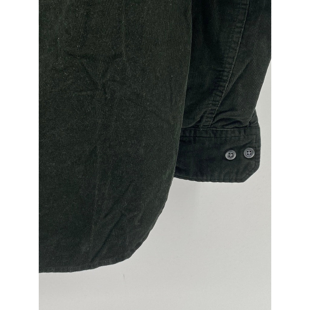 BANAN REPUBLIC Men's Green Corduroy Slim-Fit Button-Up Long Sleeve Shirt SZ S