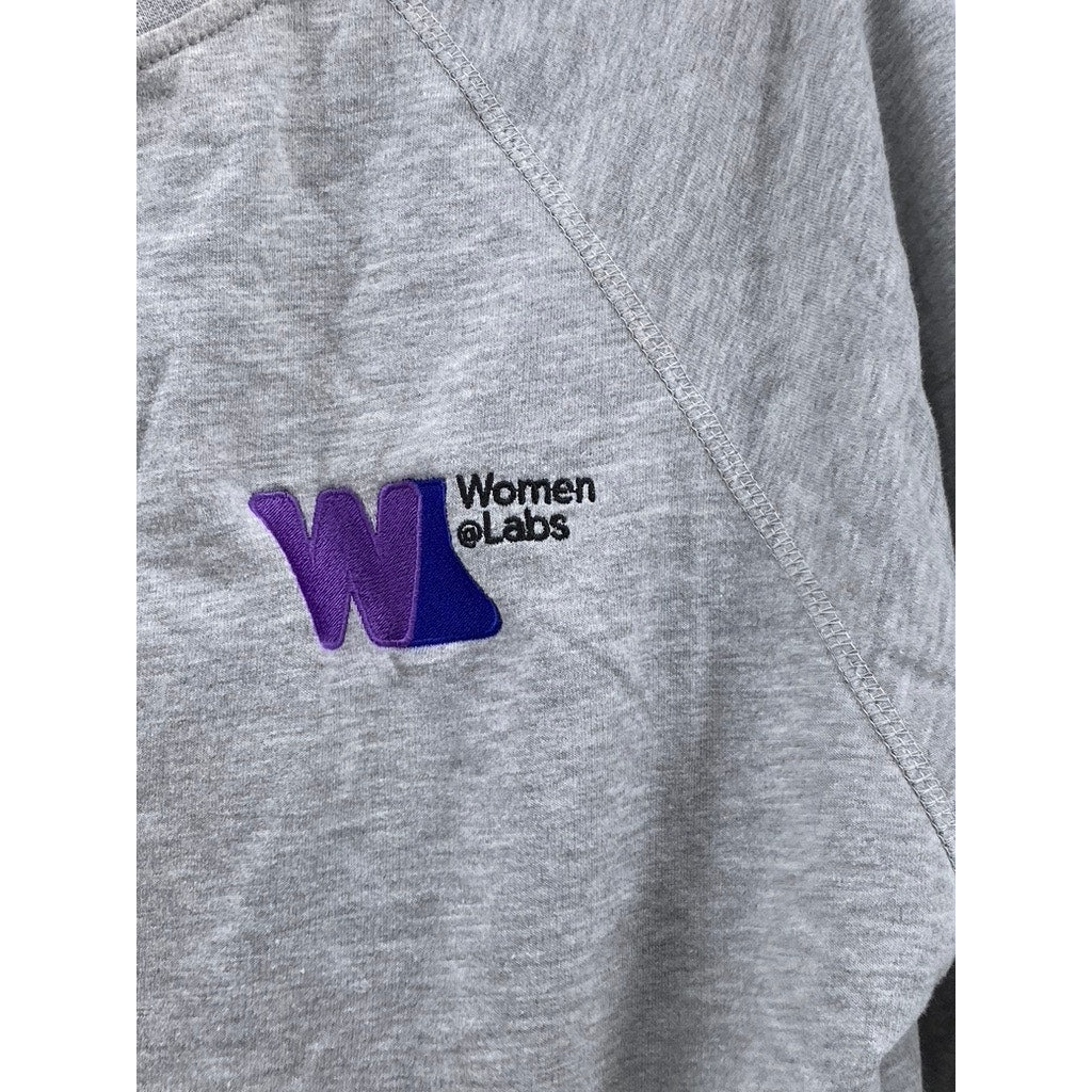 GOOGLE Women's Gray Crewneck Long Sleeve Women Labs Logo Sweatshirt SZ M