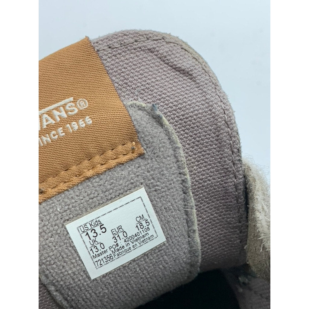 VANS Kids Gray Suede Hi-Top Gum Sole Sneakers SZ 13.5
