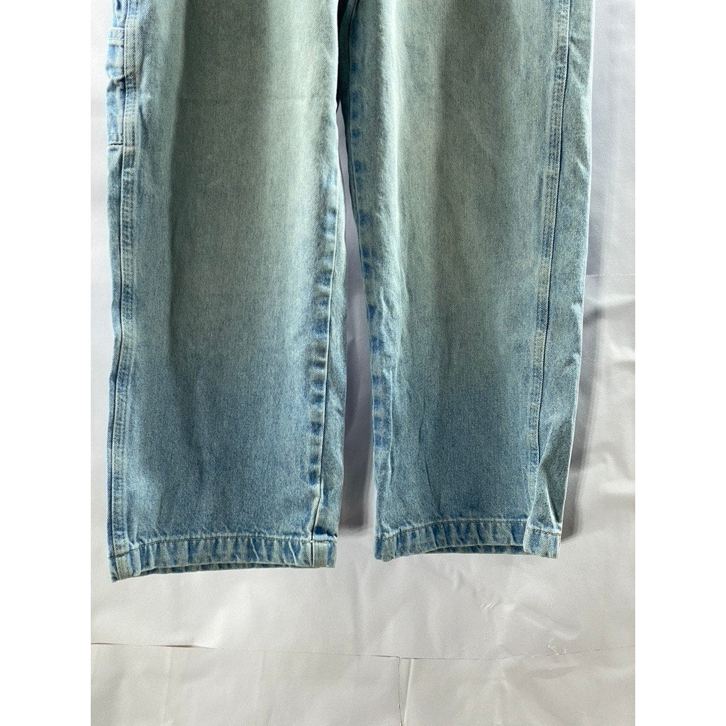 PULL&BEAR Women’s Light Blue Denim Straight-Leg Mom Jeans SZ 2