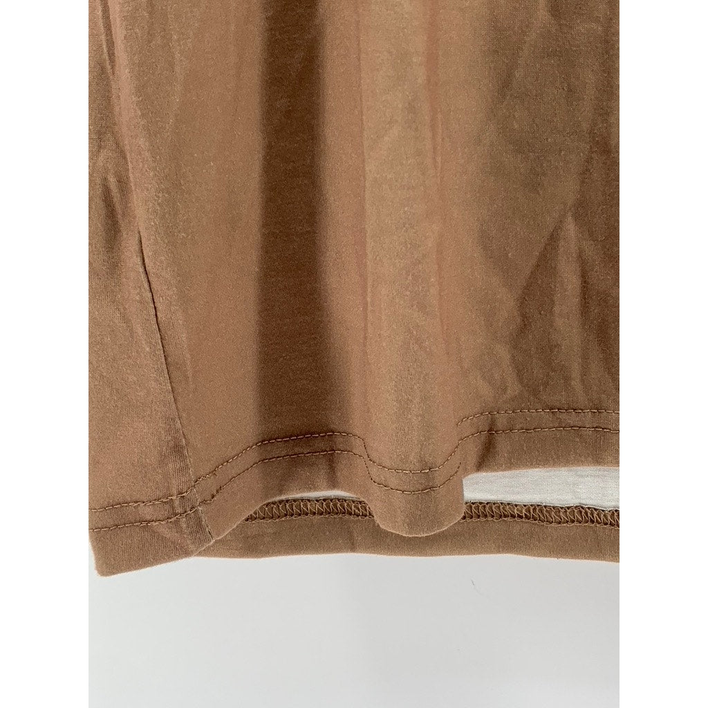 EMERY ROSE Women's Tan Leopard Print Glitter Bolt Top SZ 0XL