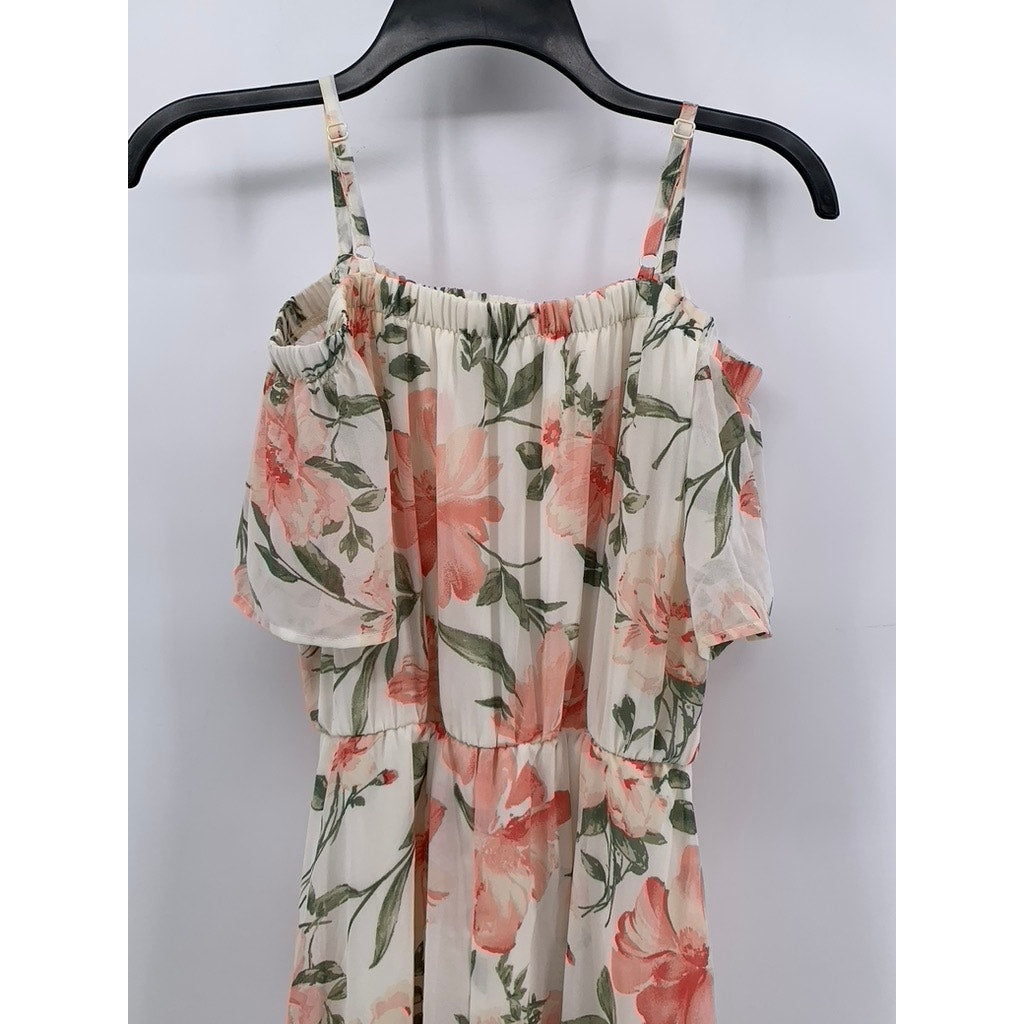 AUW Womens High-Low Pink Floral Print Sundress SZ S