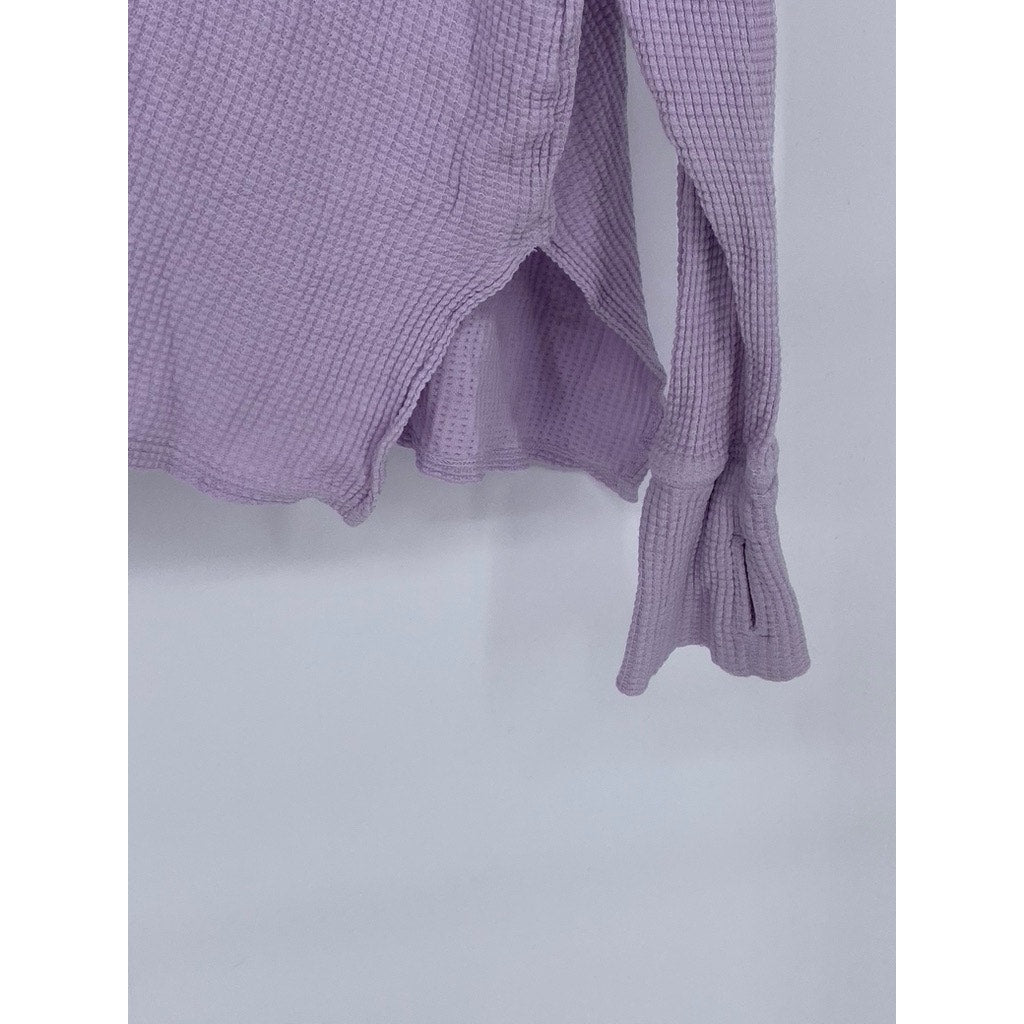 OFFLINE By AERIE Women's Lilac Burst A Move Long Sleeve Thumbhole Henley Top SZS