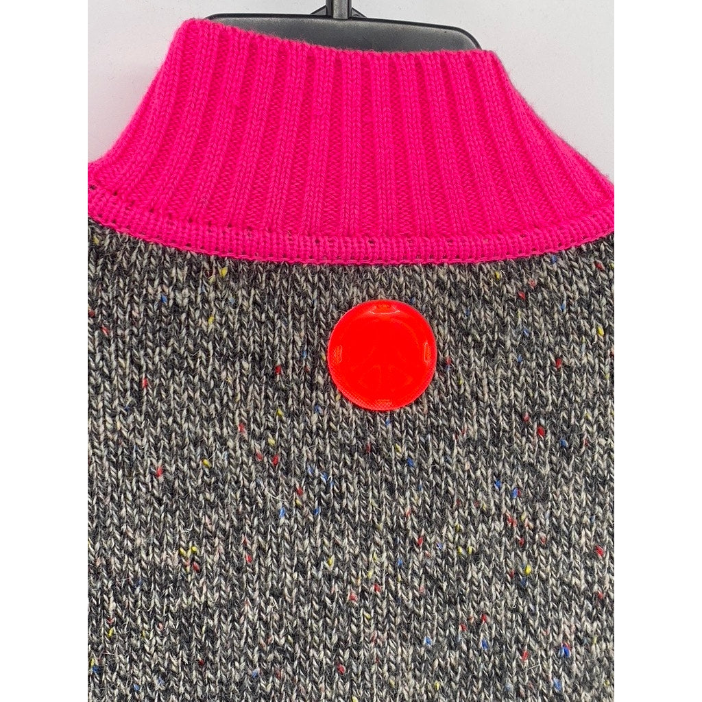 MOSCHINO Women's Multicolor Knit Mock-Neck Long Sleeve Pullover Sweater SZ 14