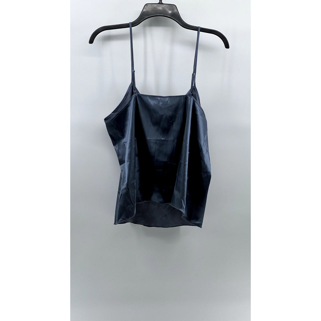 UNBRANDED Women's Blue V-Neck Spaghetti Strap Lightweight Pajama Top SZ M