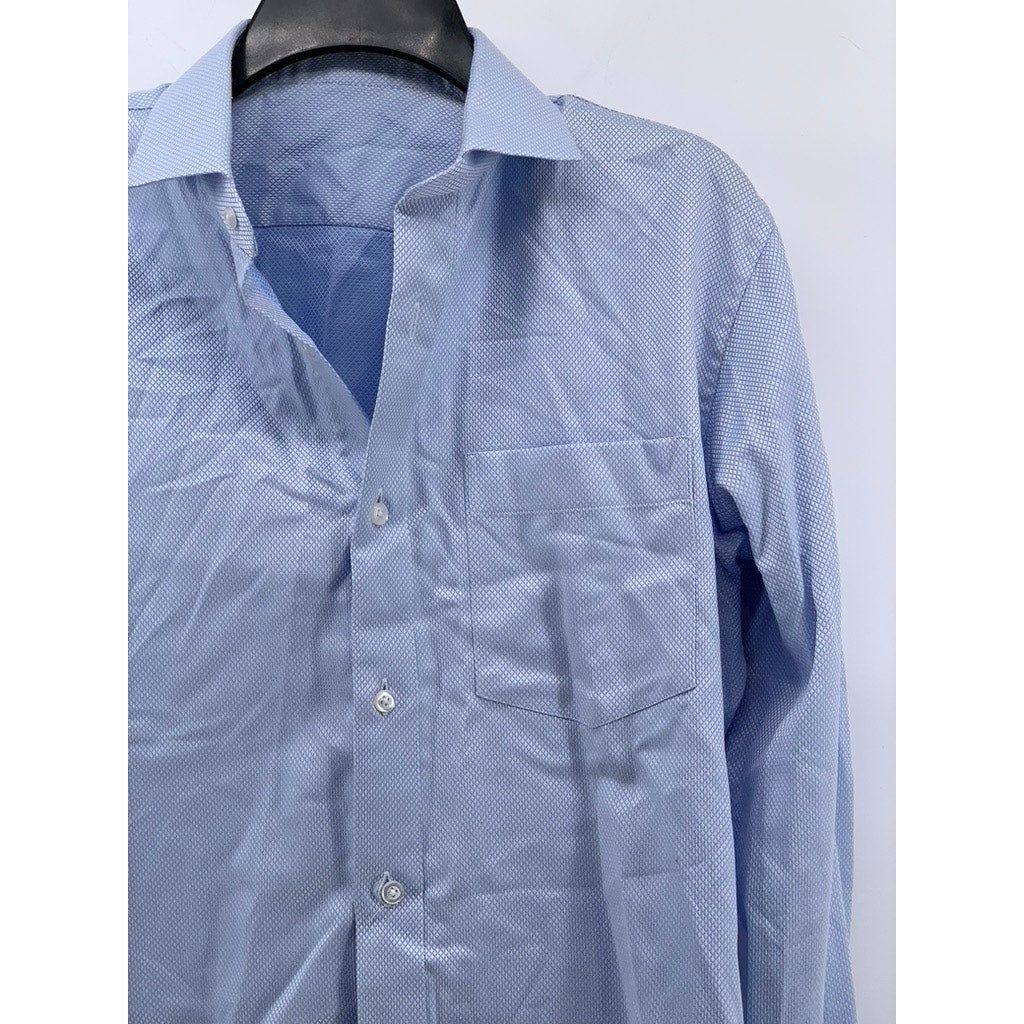 UNBRANDED Men's Blue Regular Fit Button-Up Shirt SZ L