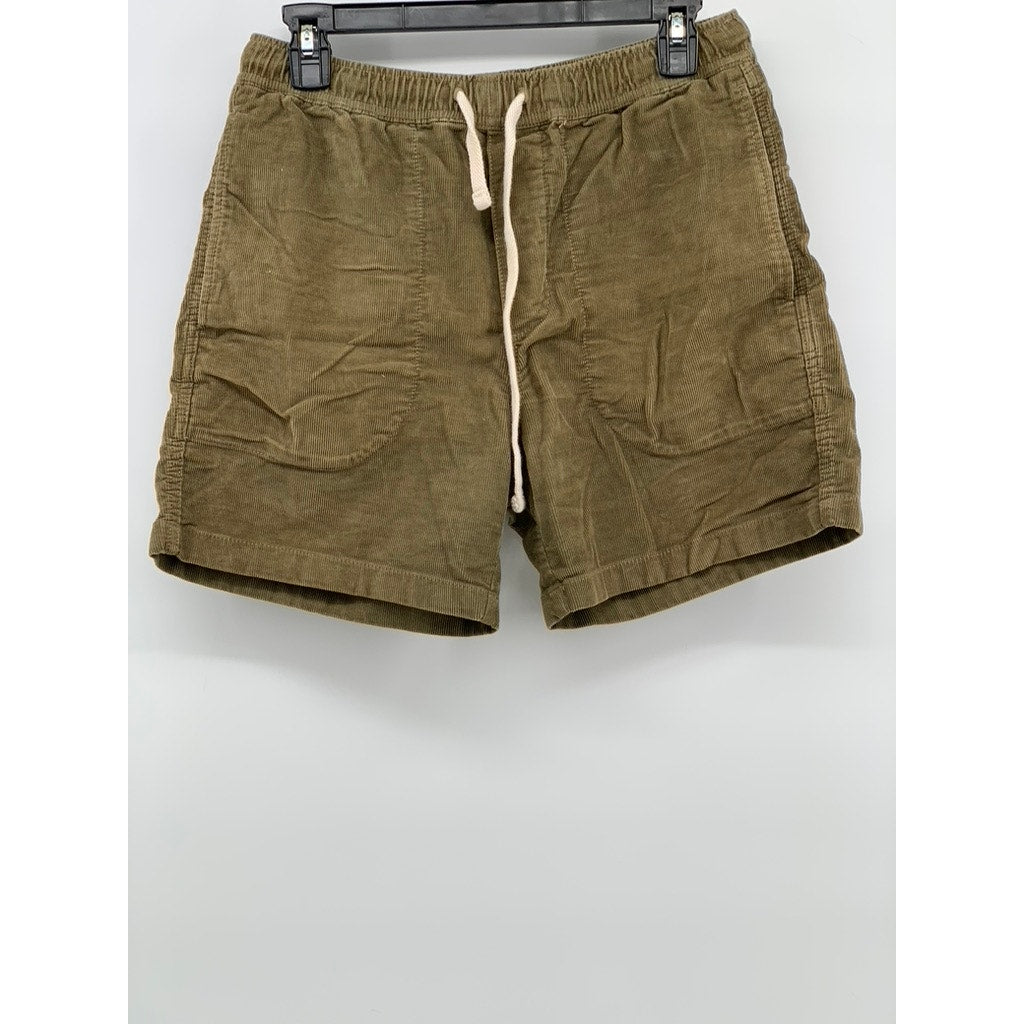 WALLACE & BARNES Men's Tan Corduroy 6" Pull-On Drawstring Shorts SZ S