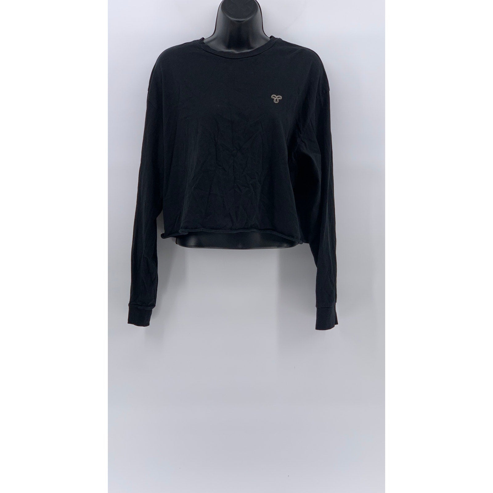 TNA Women's Black Crewneck Embroidered Logo Casual Pullover Sweatshirt SZ M
