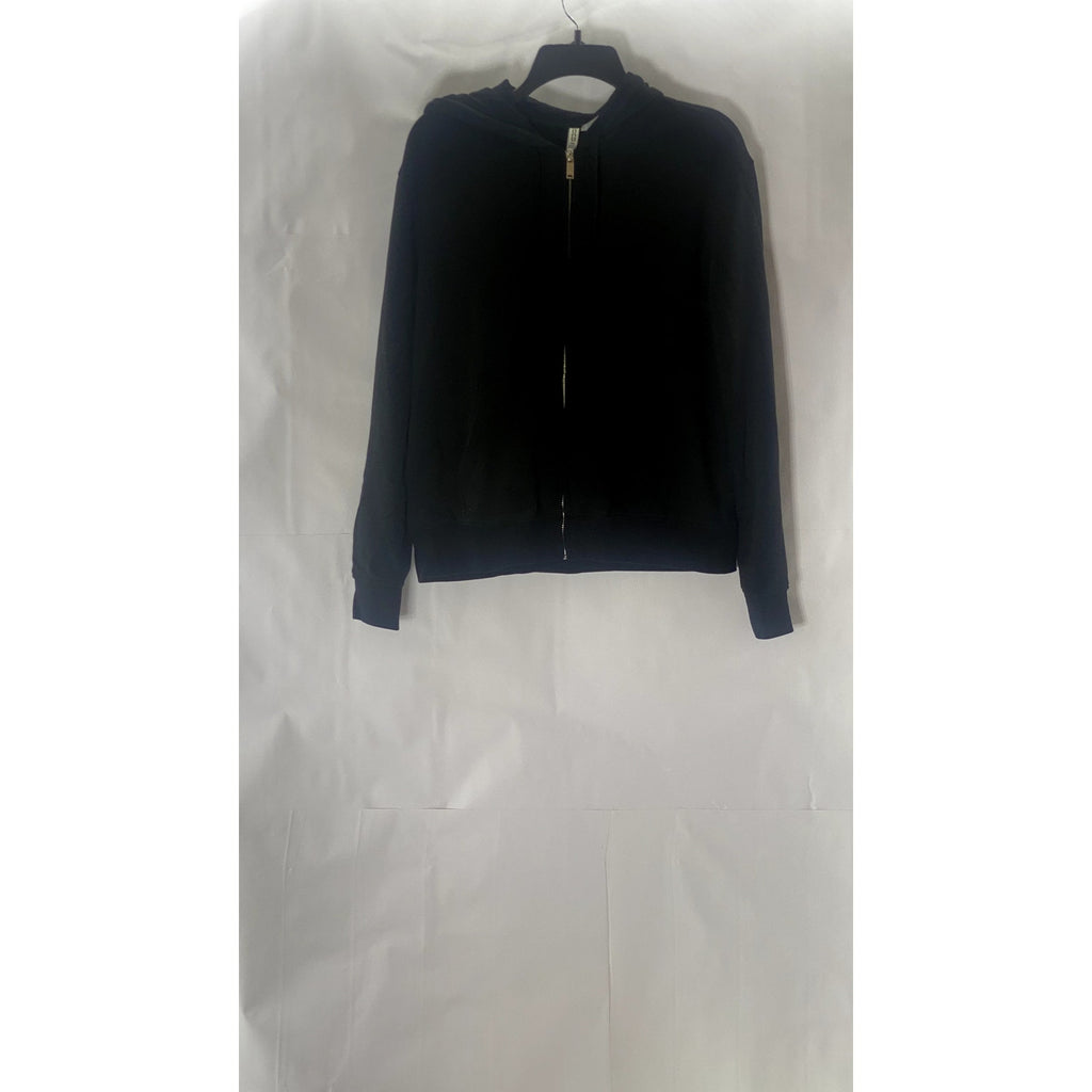 DIVIDED By H&M Women's Black Solid Casual Zip-Up Hooded Sweater SZ S