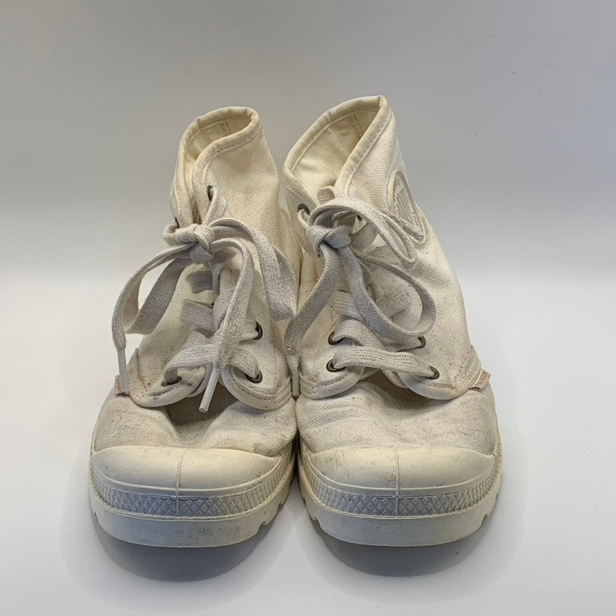 PALLADIUM Women's White Pampa Hi Lug-Sole Lace-Up Boot SZ 7