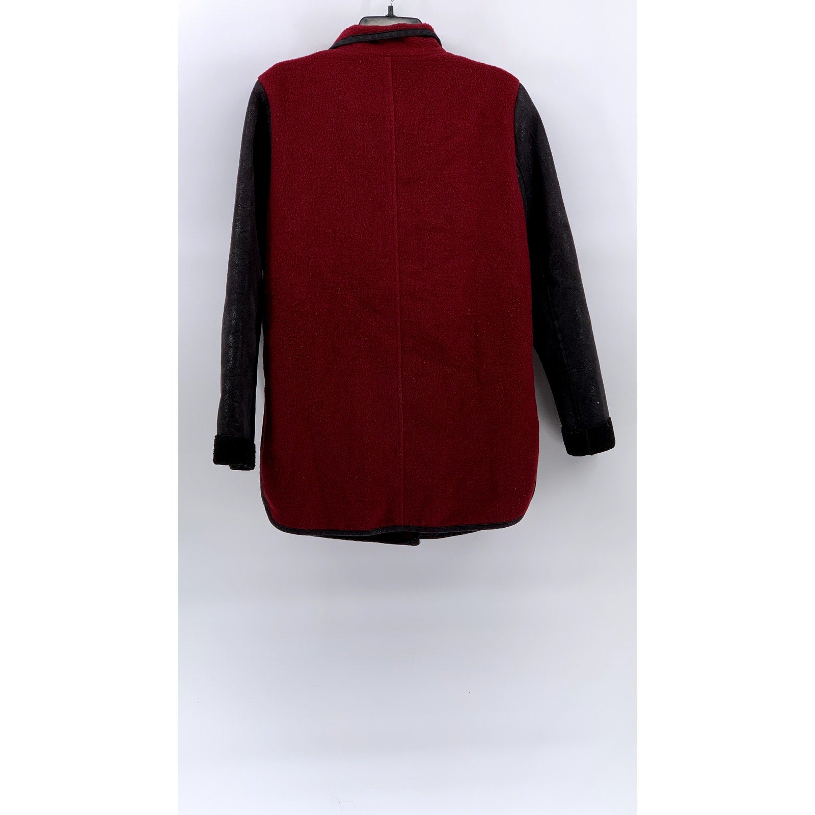 ASOS Women's Red-Black Fleece Button-Down Jacket SZ 6