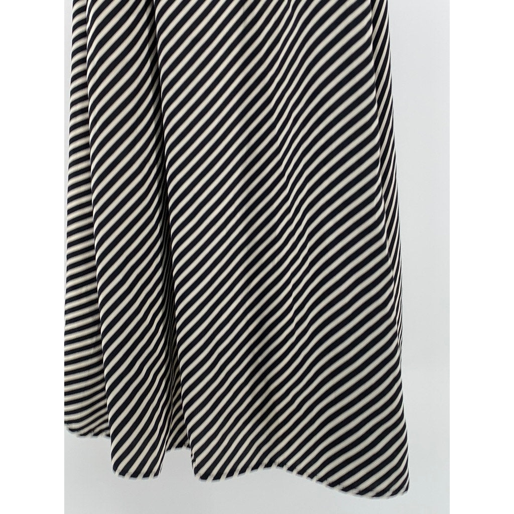 H&M Women's Black-Beige Striped Halter-Style Mini Dress SZ XS