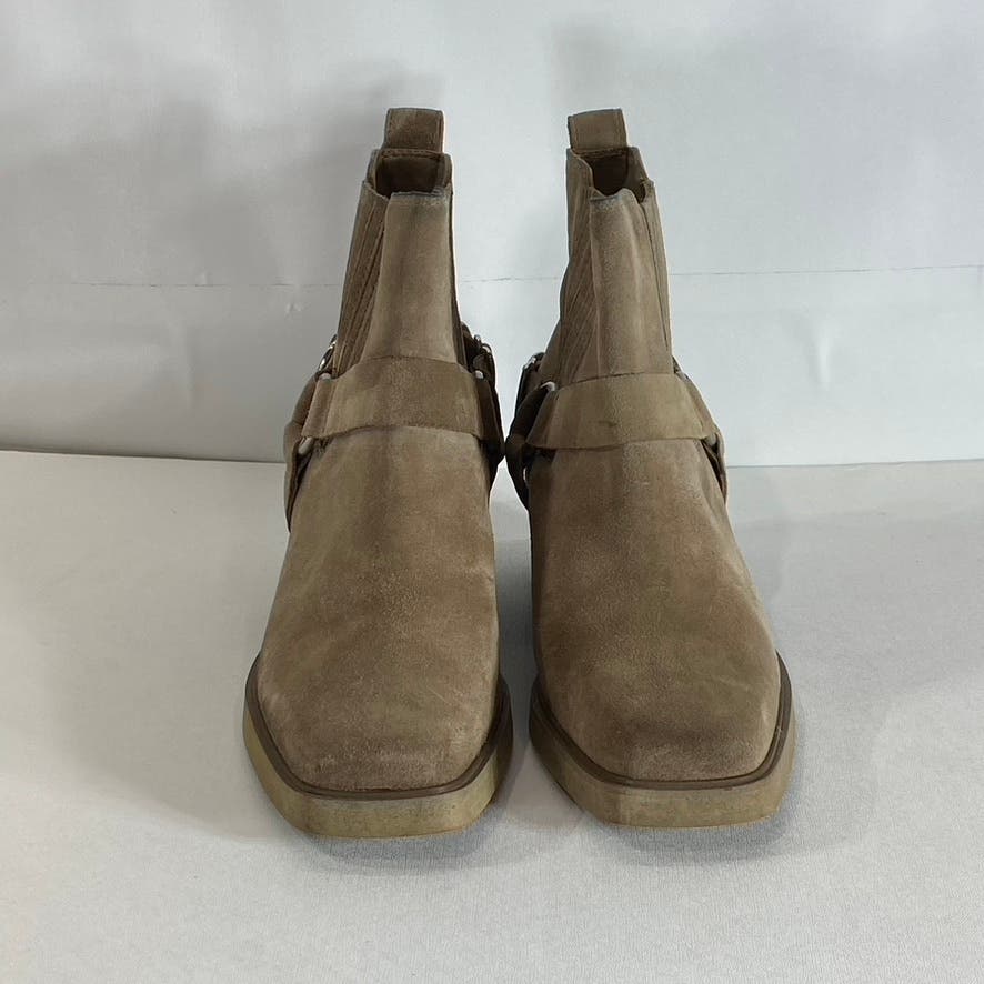 SAM EDELMAN Women's Deep Taupe Bellamie Square-Toe Block-Heel Ankle Boots SZ 6.5
