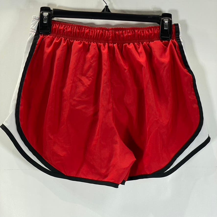 NIKE Women's Red/White Dri-FIT Brief-Lined Tempo Running Shorts SZ M