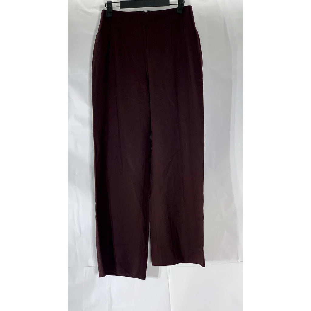 CLUB MONACO Women's Burgundy Wool-Blend Wide-Leg Dress Pant SZ 2