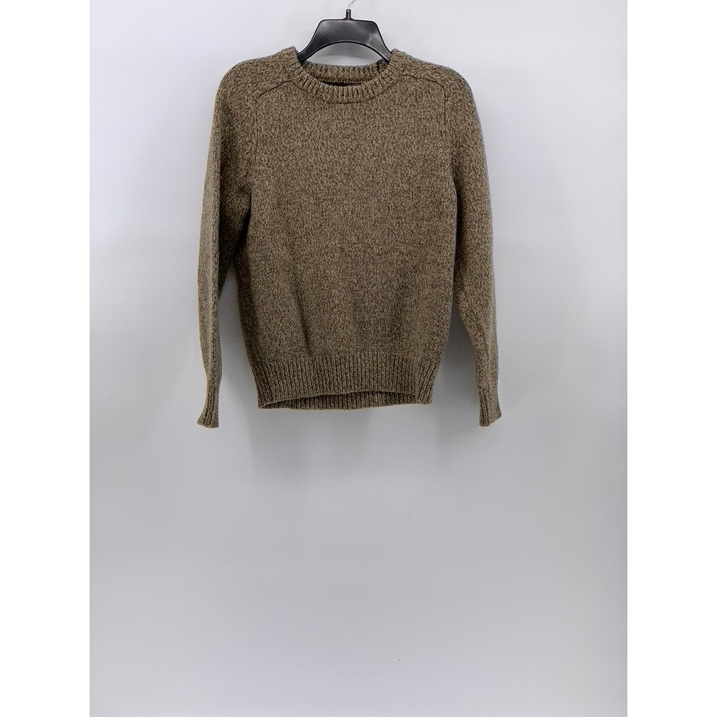 J.CREW Men's Tan Knit Lambs Wool Crewneck Long Sleeve Pullover Sweater SZ L