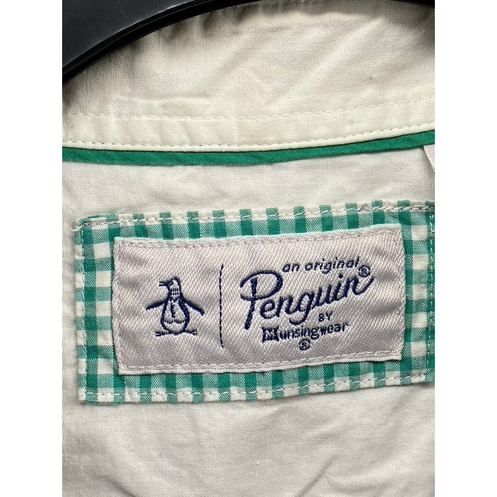 ORIGINAL PENGUIN Men's Gray Cassette Regular-Fit Button-Up Long Sleeve Shirt SZL