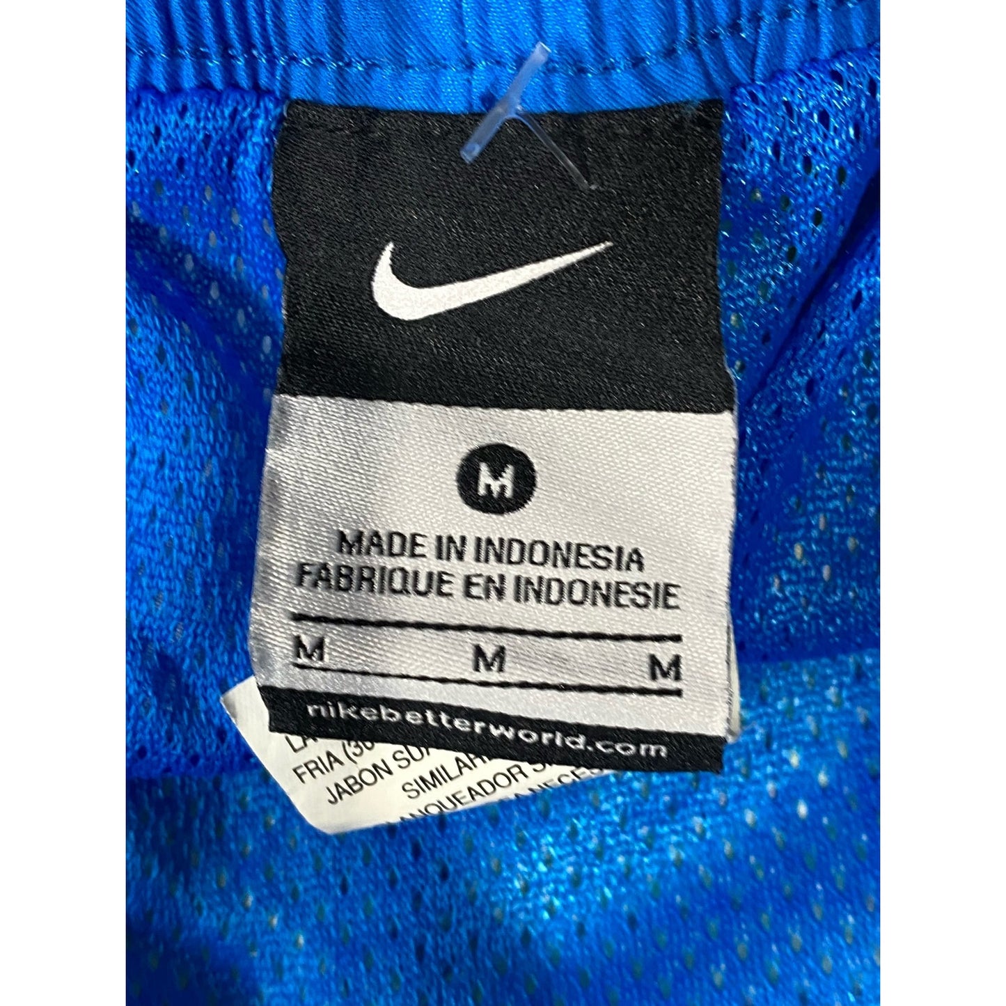 NIKE Men's Blue/Neon Green Mesh Lined Drawstring Pull-On Swim Trunks SZ M