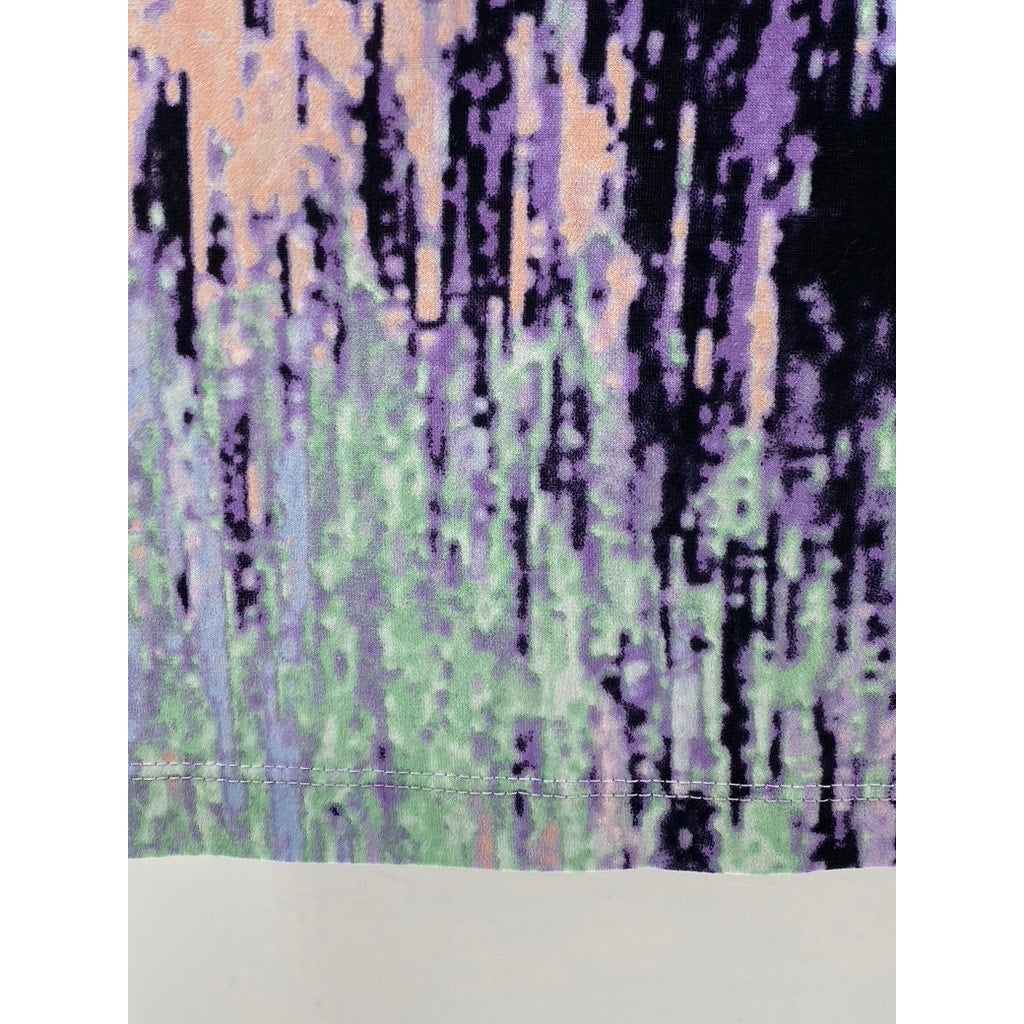 CALVIN KLEIN Women's Purple-Blue Printed Cowl Neck Sleeveless Top SZ M