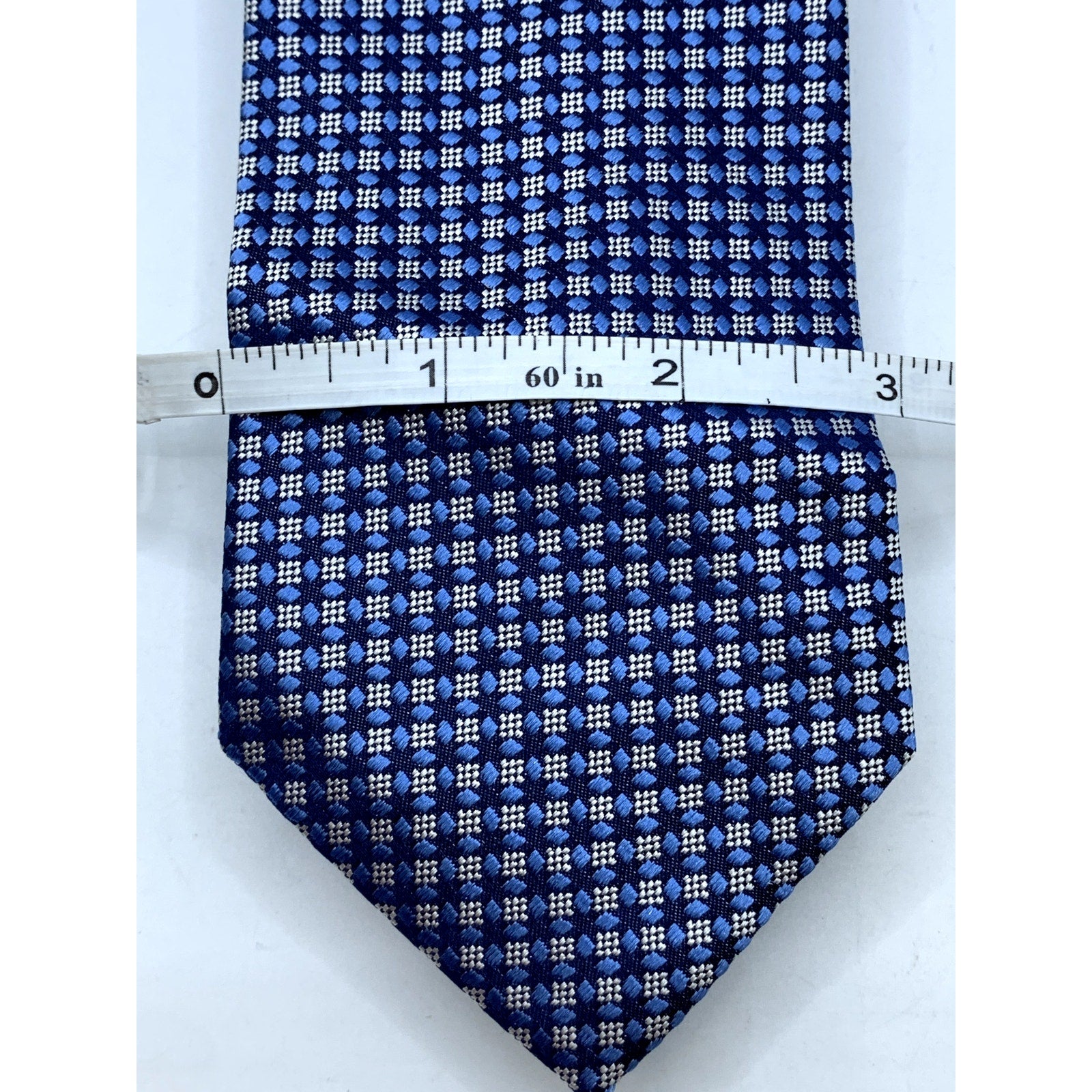 JOS. A. BANK Men's Blue Embroidered Geo Print Tie