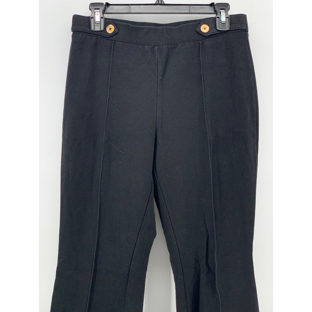 MICHAEL MICHAEL KORS Women's Black Striped Wide-Leg Pull-On Pants SZ M