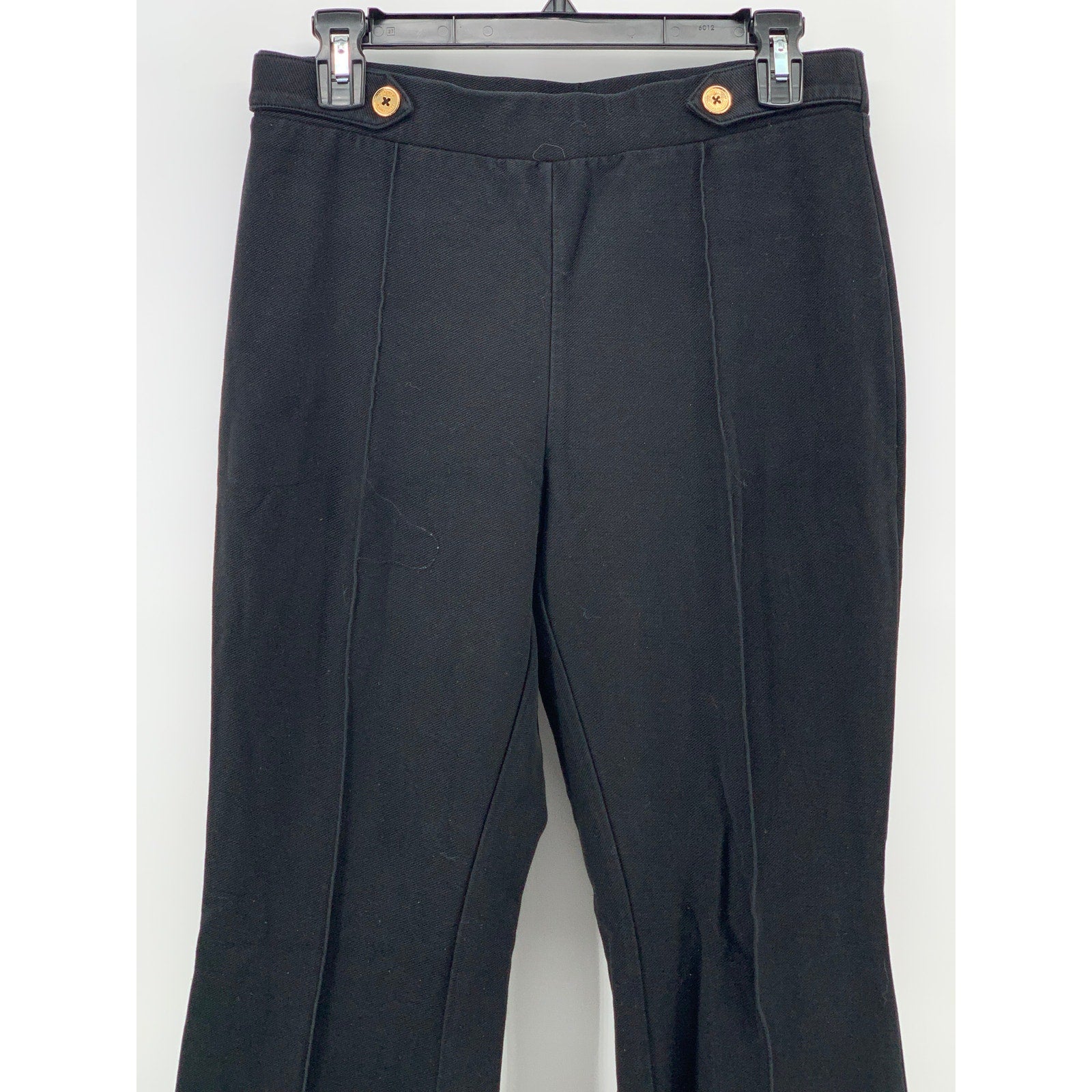 MICHAEL MICHAEL KORS Women's Black Striped Wide-Leg Pull-On Pants SZ M