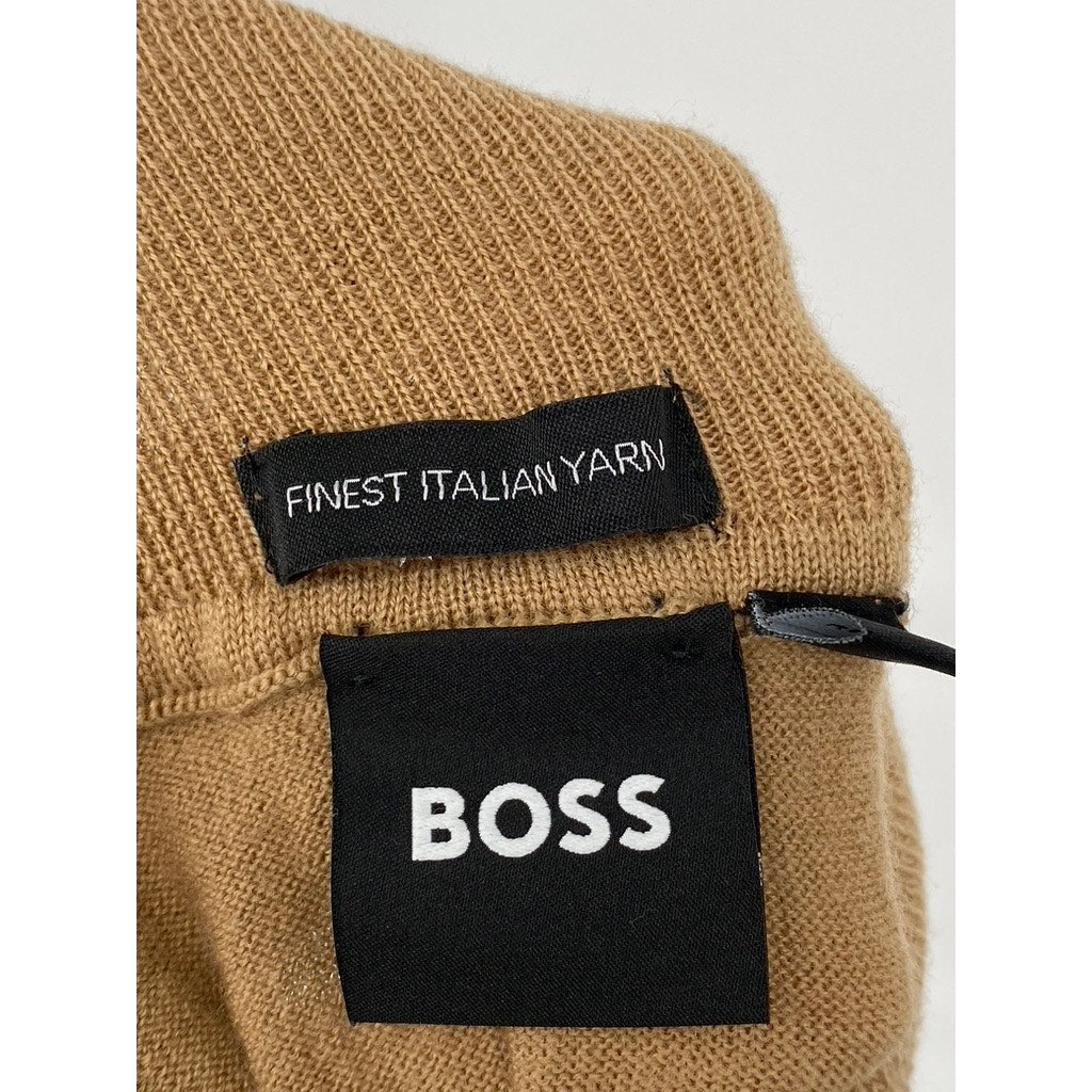 BOSS By Hugo Boss Men's Brown Knit Finest Italian Yarn Turtleneck Sweater SZ S