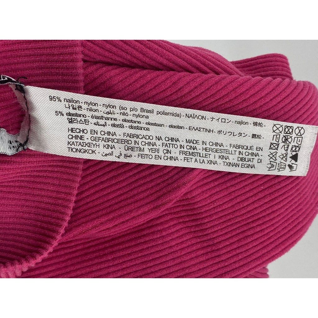 ZARA Women's Fuchsia Ribbed Contour Pull-On Biker Shorts SZ XS-S