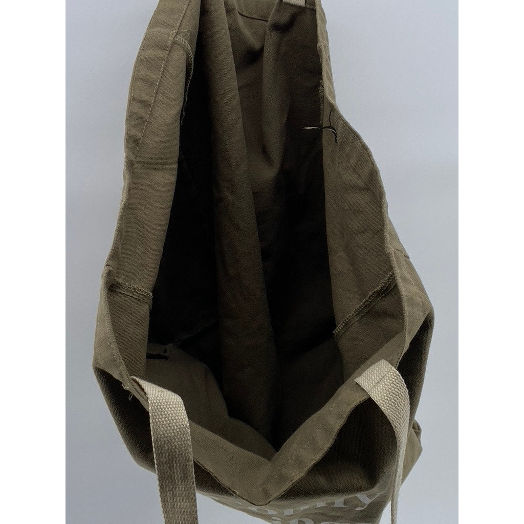 PARACHUTE Women’s Olive Green-Beige Comfy Large Canvas Tote Bag SZ OS