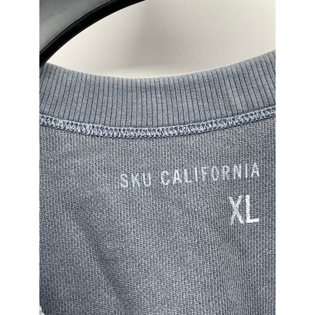 SKU CALIFORNIA Men's Blue Crewneck Relaxed Fit Sweatshirt SZ XL