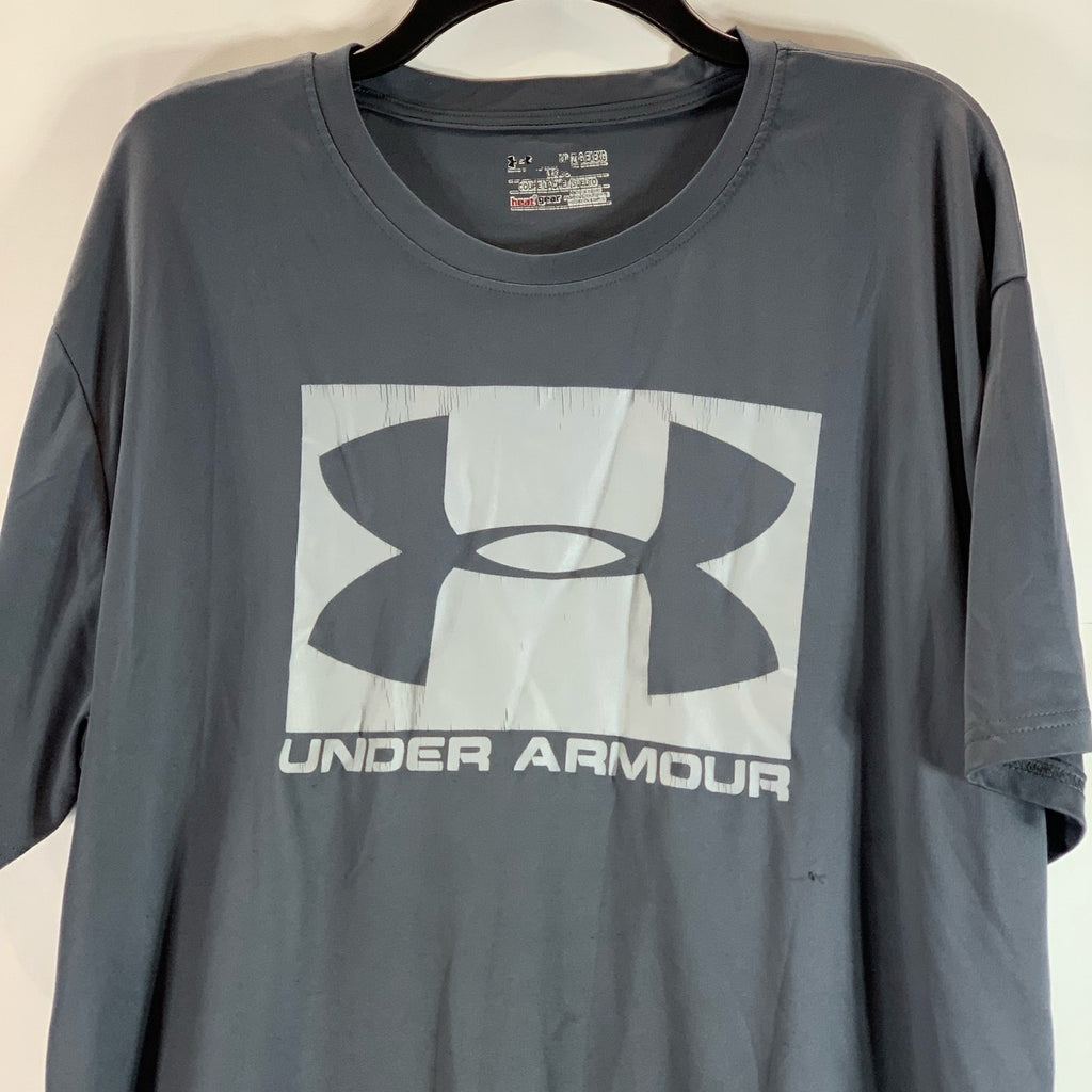 UNDER ARMOUR Men's Gray Crewneck Loose-Fit Short Sleeve Active T-Shirt SZ 2XL