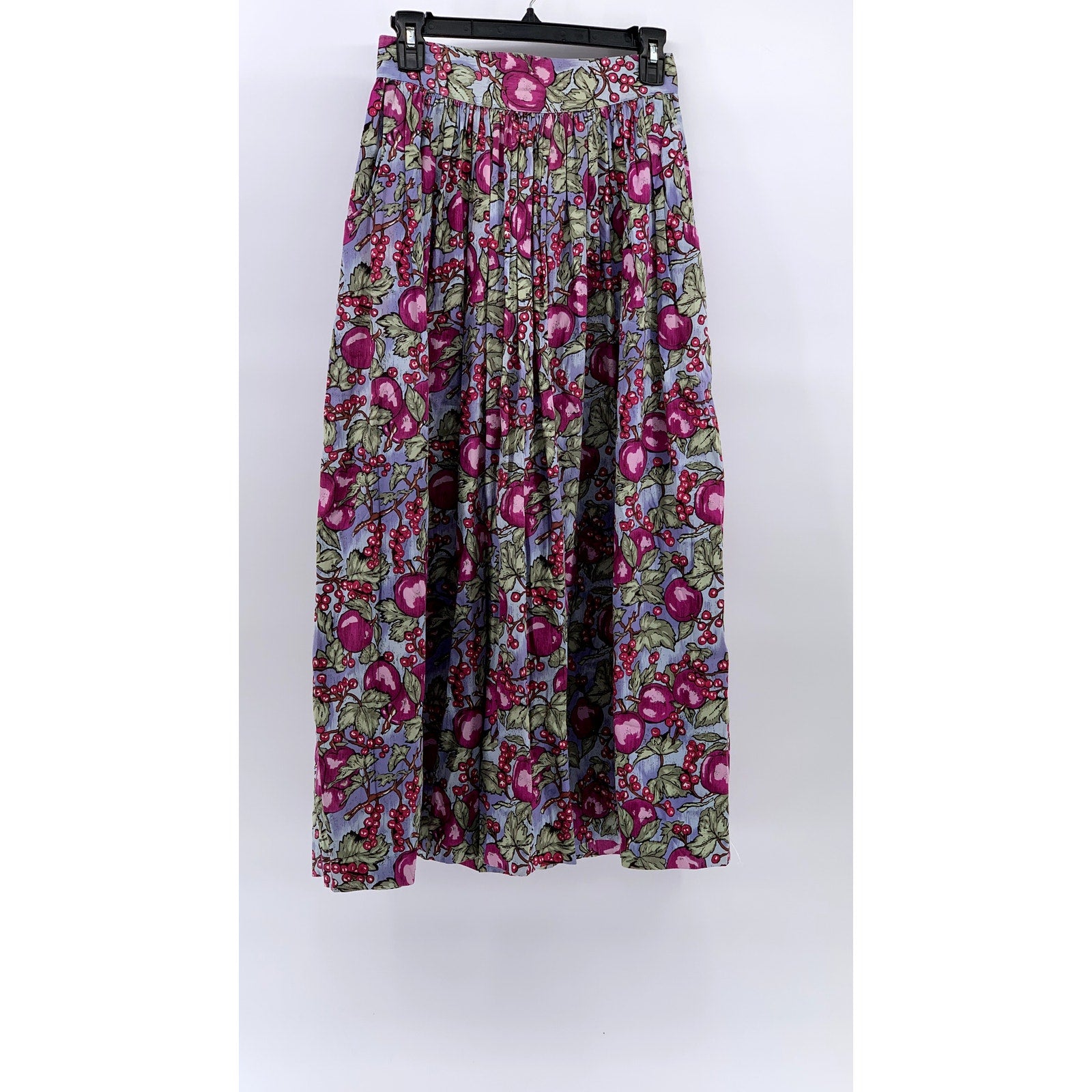 RUFF HEWN Women's Vintage Pink Floral Print Pleated A-Line Midi Skirt SZ 8