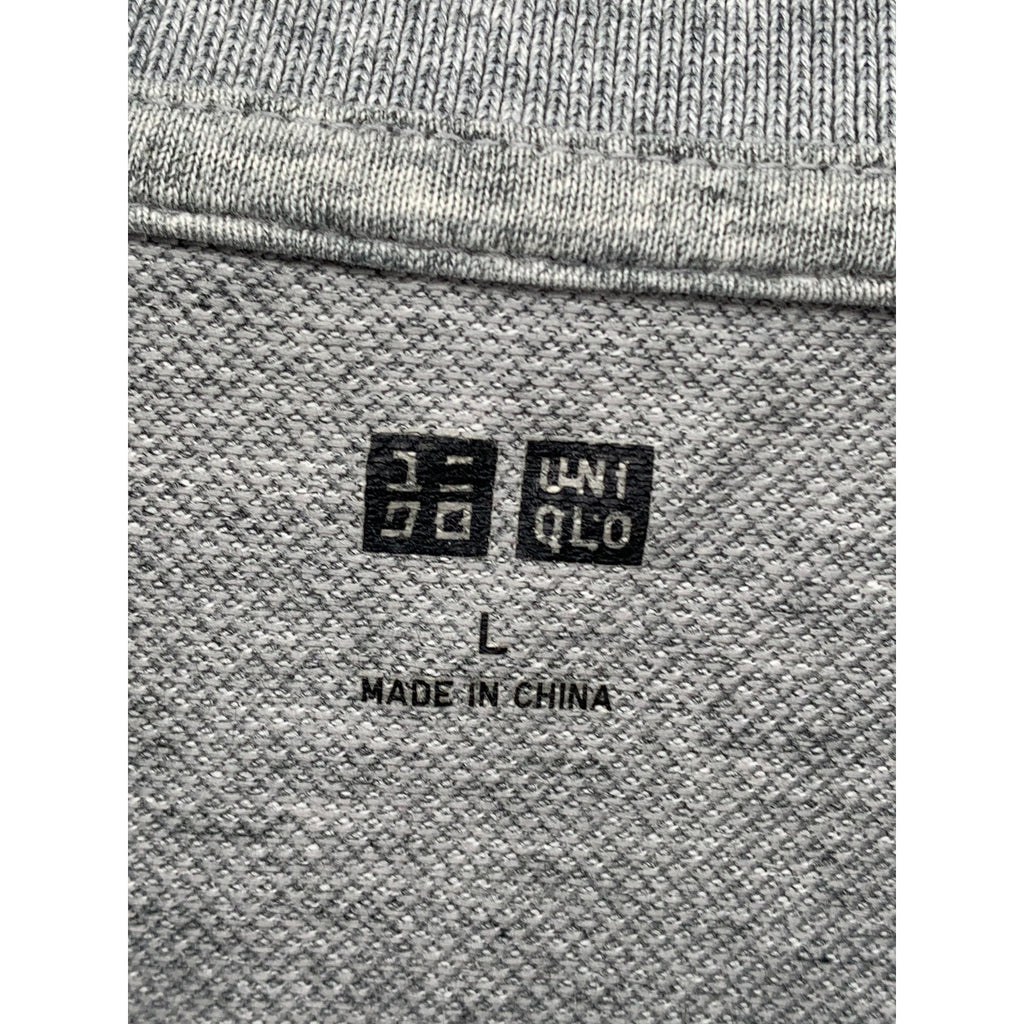 UNIQLO Men's Light Gray Short Sleeve Pique Polo Shirt SZ L
