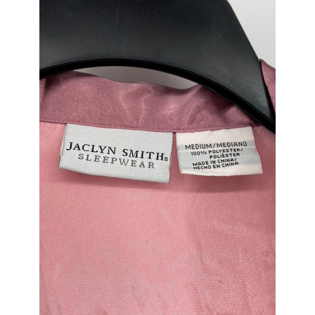 JACLYN SMITH Sleepwear Women's Silk Like Material Button Up Size Medium