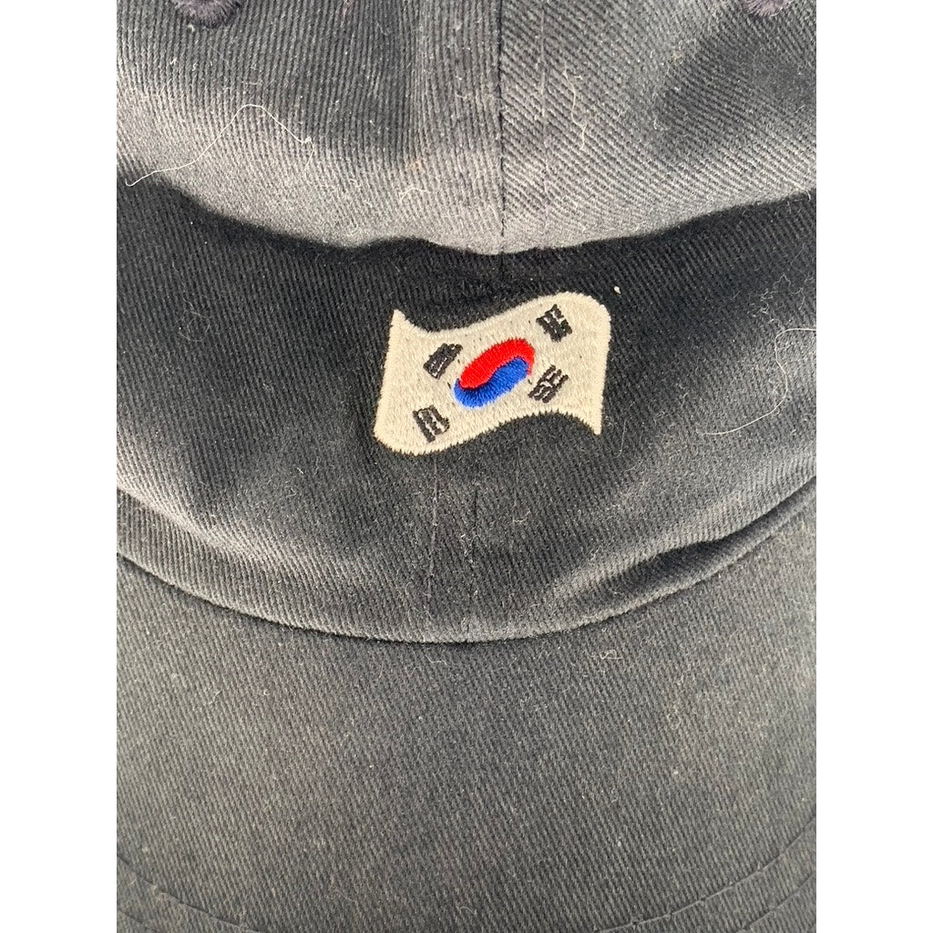 REVER & CO Unisex Adult Black Korea Flag Patch Adjustable Baseball Hat SZ OS