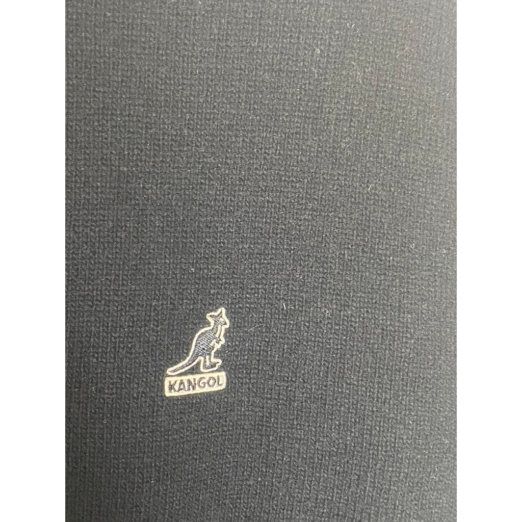 KANGOL Men's Black Knit Embroidered Logo Crewneck Long Sleeve Sweater XL