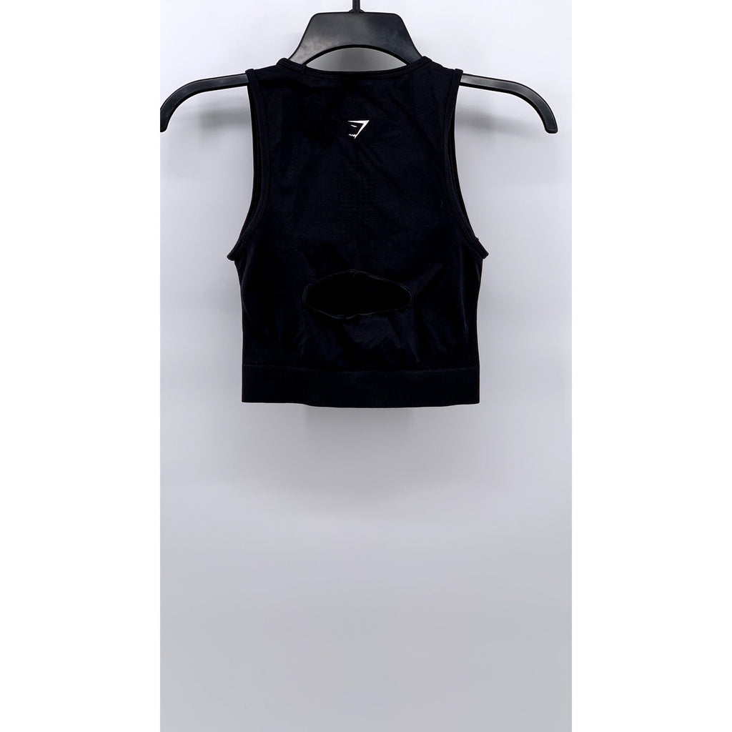 GYMSHARK Women's Black Cutout Cropped Tank Top SZ XS