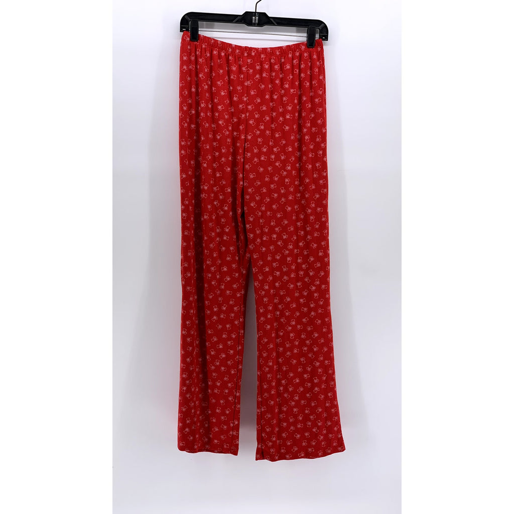 PINK ROSE Women's Red Bear Print Relaxed Fit Pajama Pants SZ M