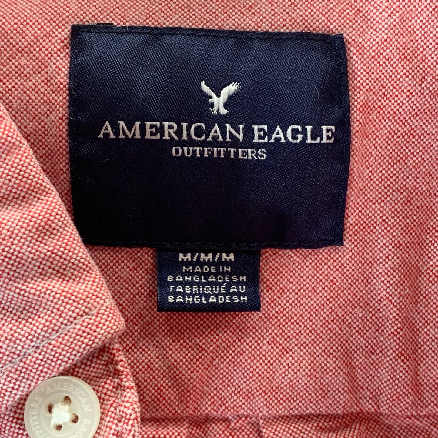 AMERICAN EAGLE OUTFITTERS Men's Red Seriously Soft Button-Up Shirt SZ M