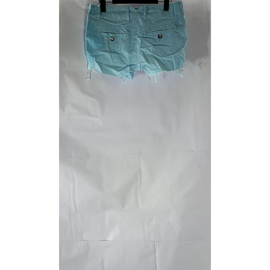 GAP Women's Light Blue Raw-Hem Regular-Fit Shorts SZ 0