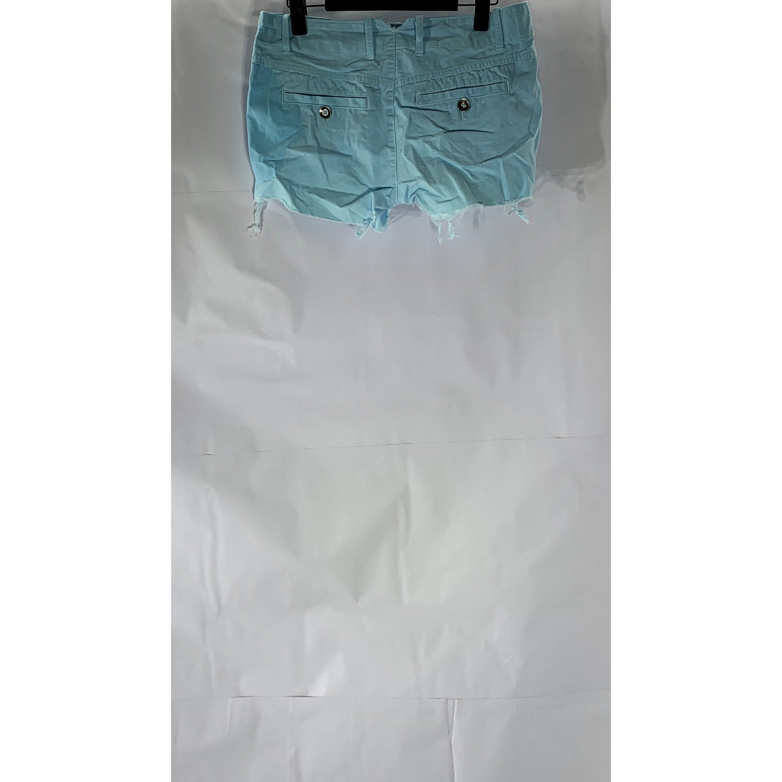GAP Women's Light Blue Raw-Hem Regular-Fit Shorts SZ 0