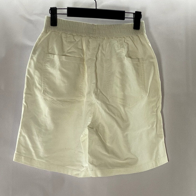 URBAN REVIVO Men's Cream Elasticized Waist Pull-On Relaxed-Fit Shorts SZ 4(S)