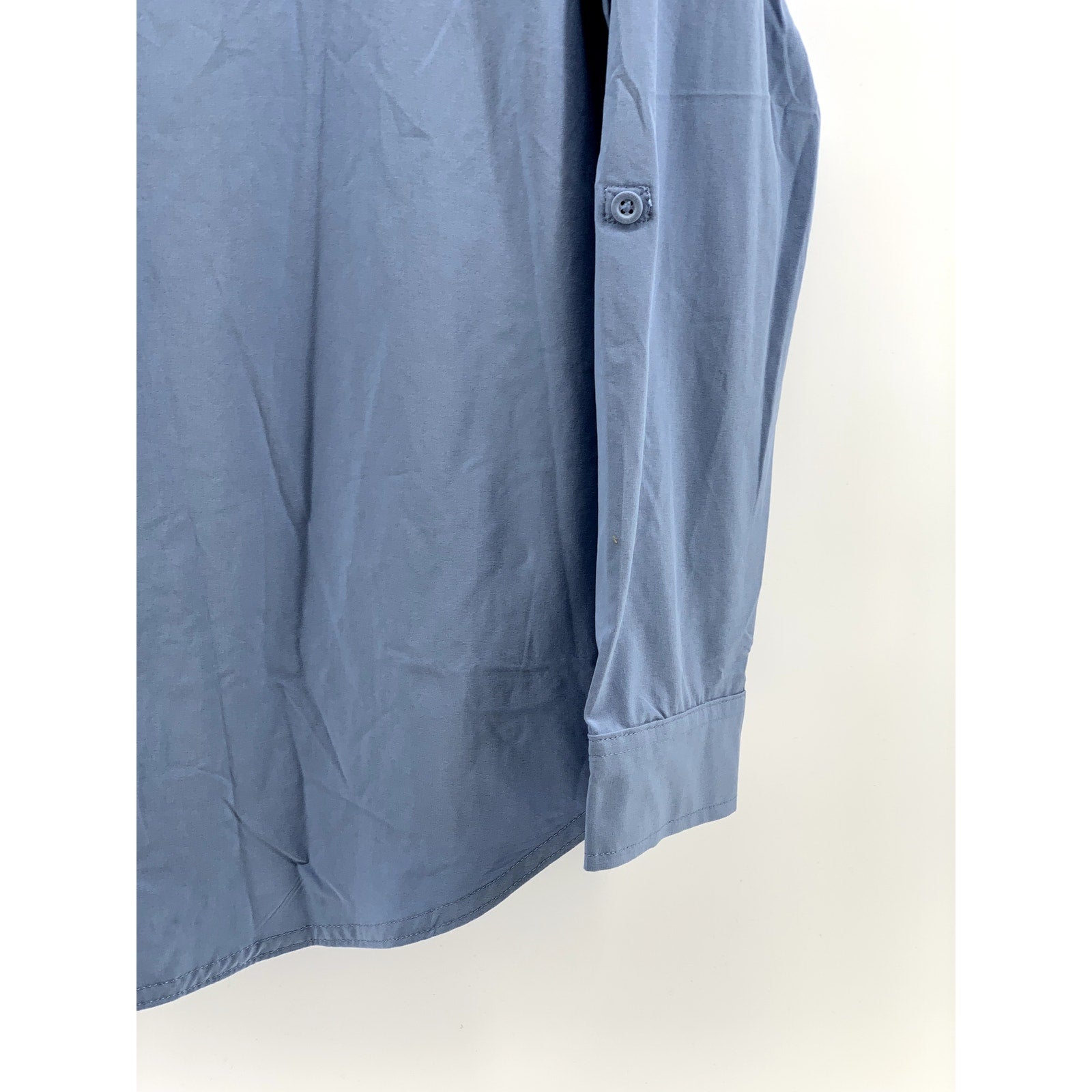 EDDIE BAUER Women's Blue Classic-Fit Button-Up Long Sleeve Top SZ M