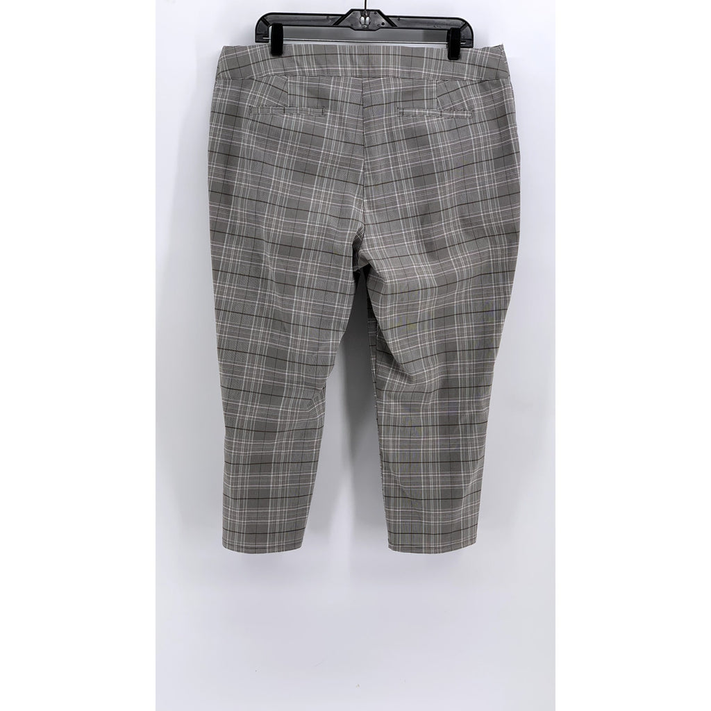 SIMPLY VERA VERA WANG Women's Gray Plaid Capri Pants SZ XL